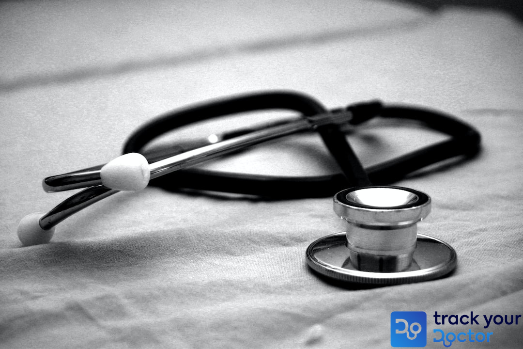 A stethoscope in grayscale.